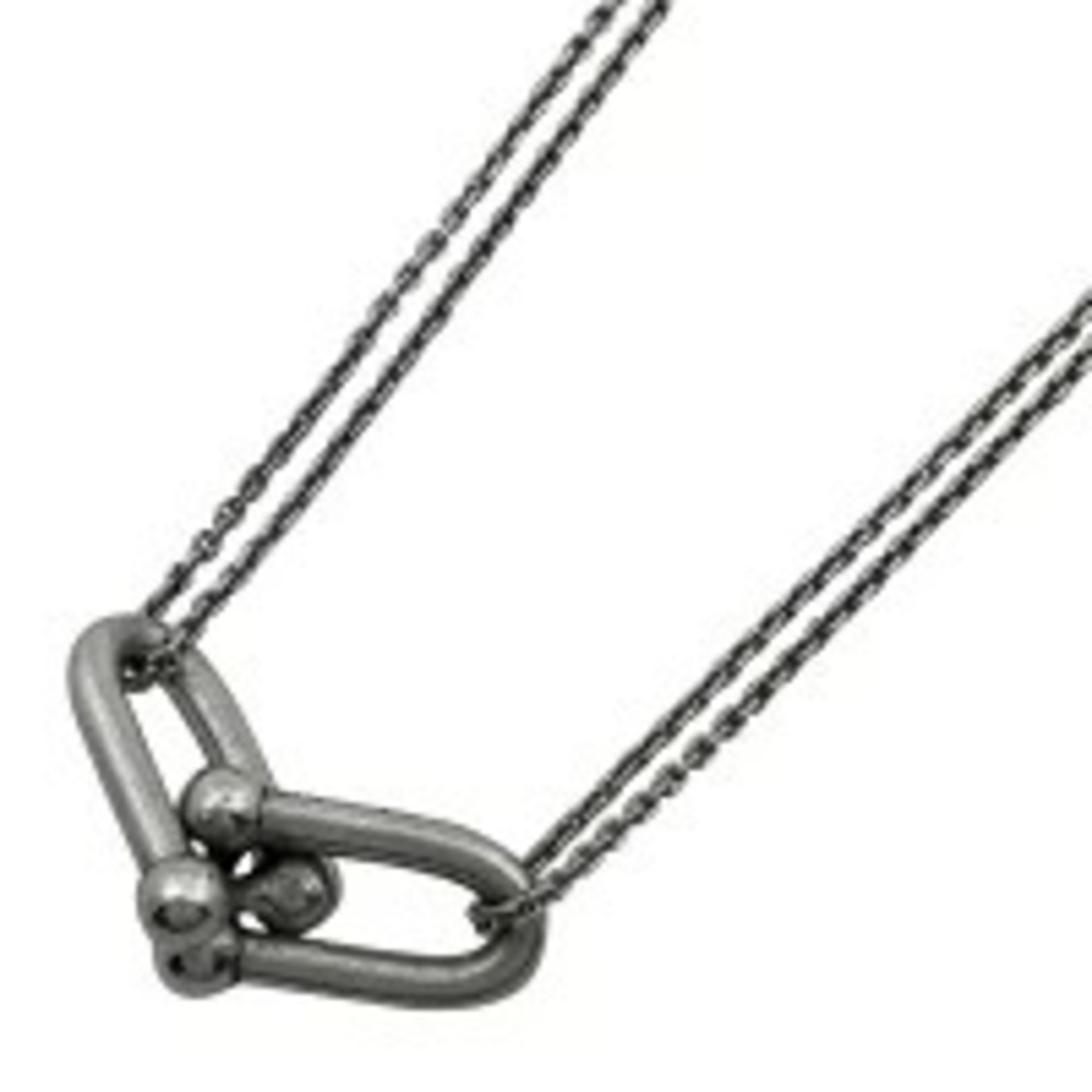 Tiffany Co Double Link Necklace Pendant Sterling Silver